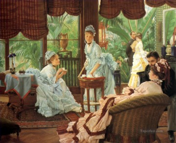 In the Conservatory James Jacques Joseph Tissot Oil Paintings
